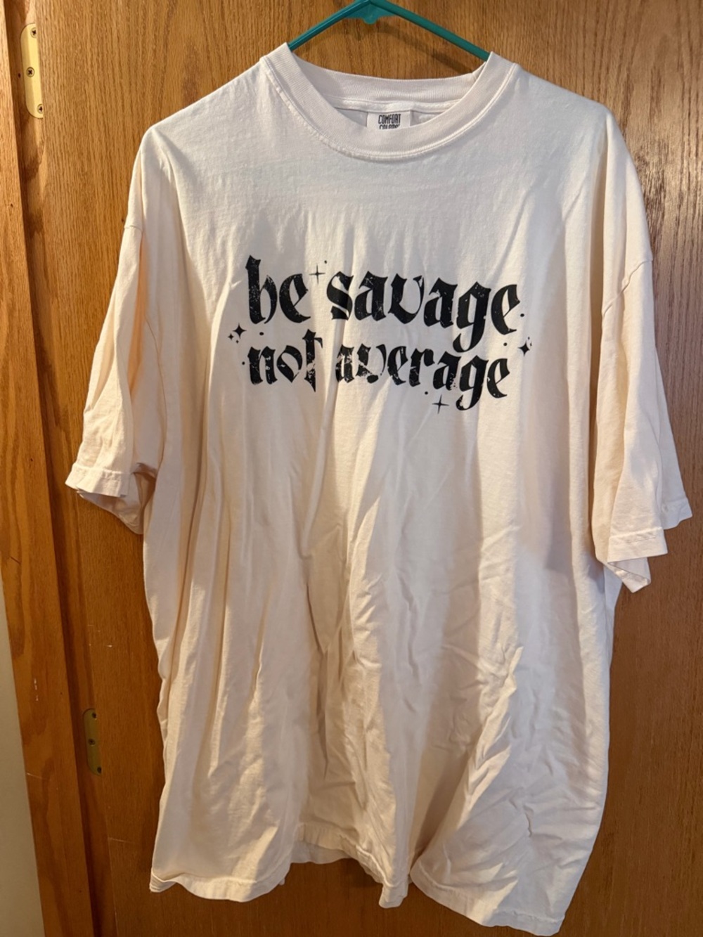 Comfort Colors Be Savage Not Average Tee - Cream/Black